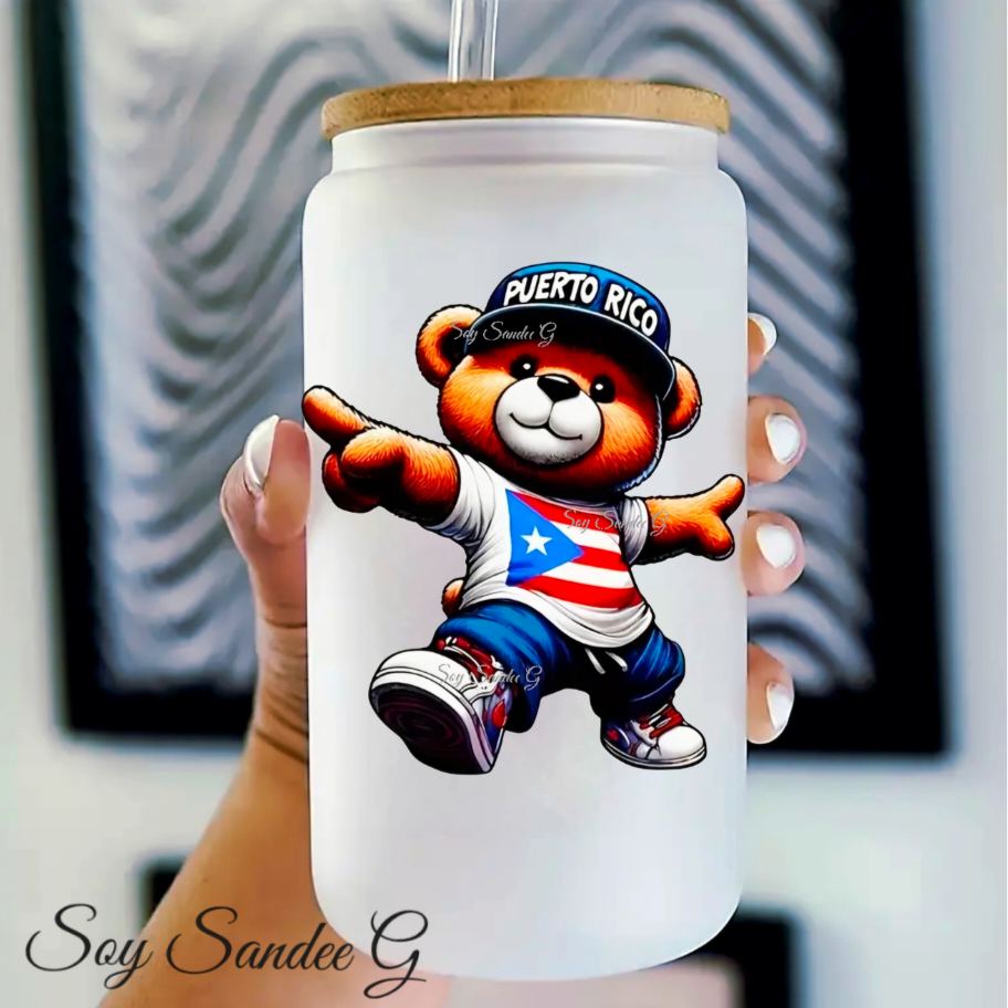 Puerto Rico Bear - UVDTF Decal for cups/hard surfaces sticker