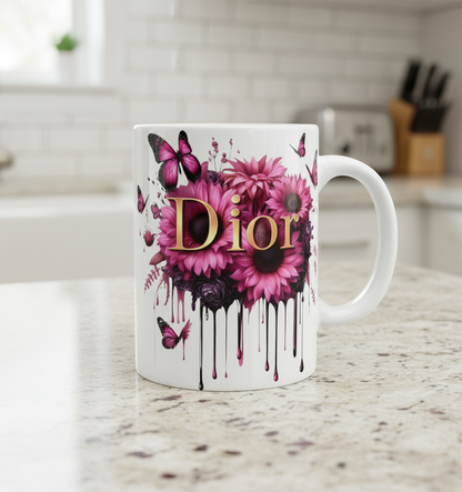 Dior Pink Flowers - UVDTF Decal for cups/hard surfaces sticker
