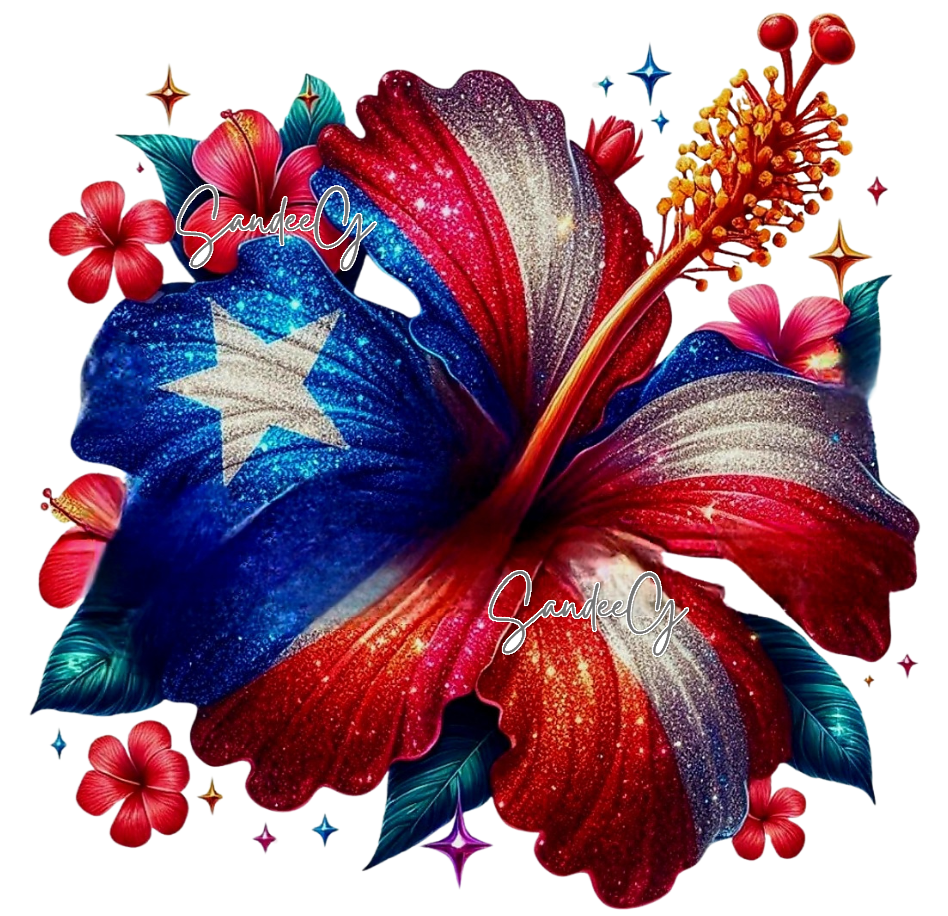 Puerto Rican Hibiscus - UVDTF Decal for cups/hard surfaces sticker