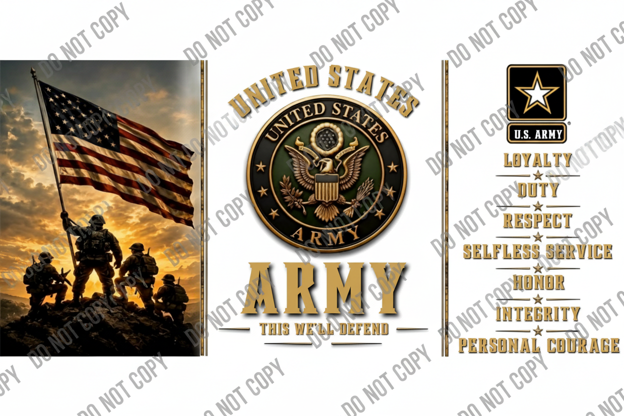 Army - UVDTF Wrap for cups/hard surfaces sticker