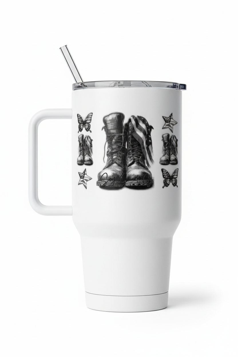 Military Boots, Stars & Butterflies - UVDTF wrap for cups/hard surfaces sticker