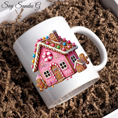 Pink Gingerbread House - UVDTF Decal for cups/hard surfaces sticker