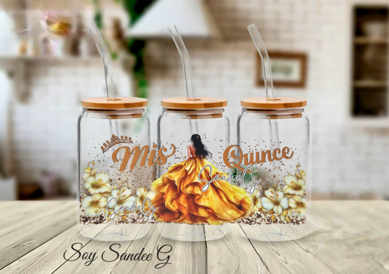 Mis Quince Yellow - UVDTF Wrap for cups/hard surfaces sticker