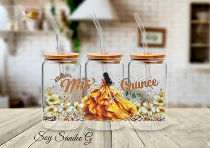 Mis Quince Yellow - UVDTF Wrap for cups/hard surfaces sticker