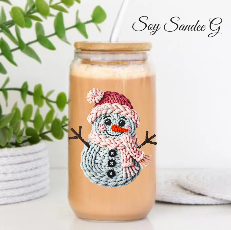 Embroidered Snowman - UVDTF Decal for cups/hard surfaces sticker