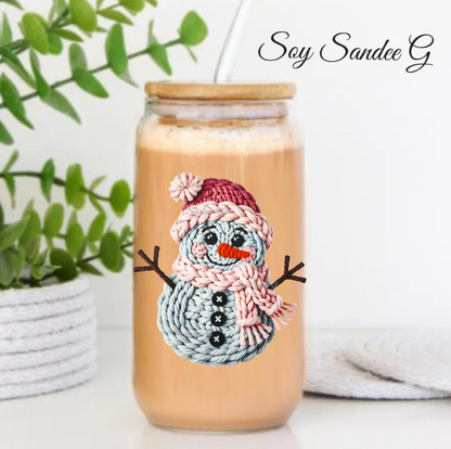 Embroidered Snowman - UVDTF Decal for cups/hard surfaces sticker