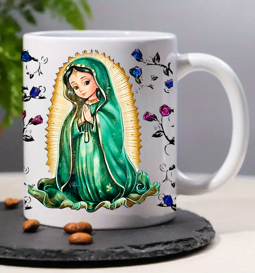 Virgen de Guadalupe Green Dress- UVDTF Wrap for cups/hard surfaces