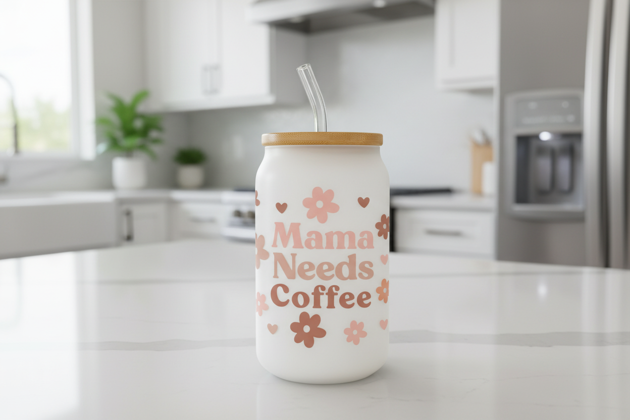 Mamá necesita café - Browns - envoltura UVDTF