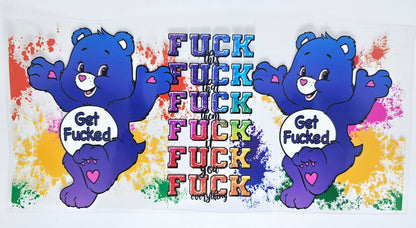 Get F*cked Naughty Bear - UVDTF wrap for cups/hard surfaces sticker