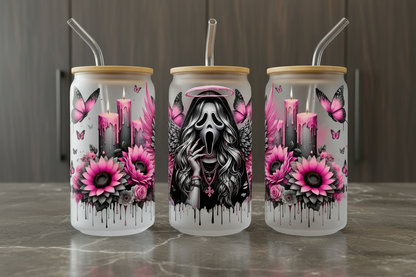 Pink Ghostface - UVDTF Wrap for cups/hard surfaces sticker