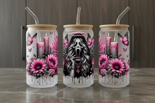 Pink Ghostface - UVDTF Wrap for cups/hard surfaces sticker