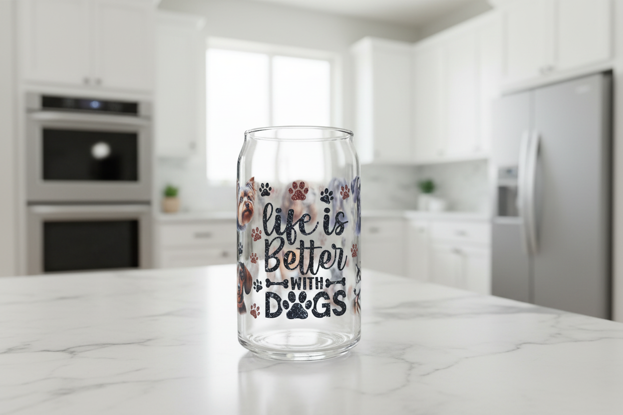 Life is Better with Dogs #6 - UVDTF Wrap for cups/hard surfaces sticker