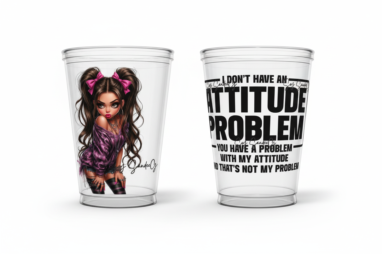 Attitude Problem - UVDTF Wrap for cups/hard surfaces sticker