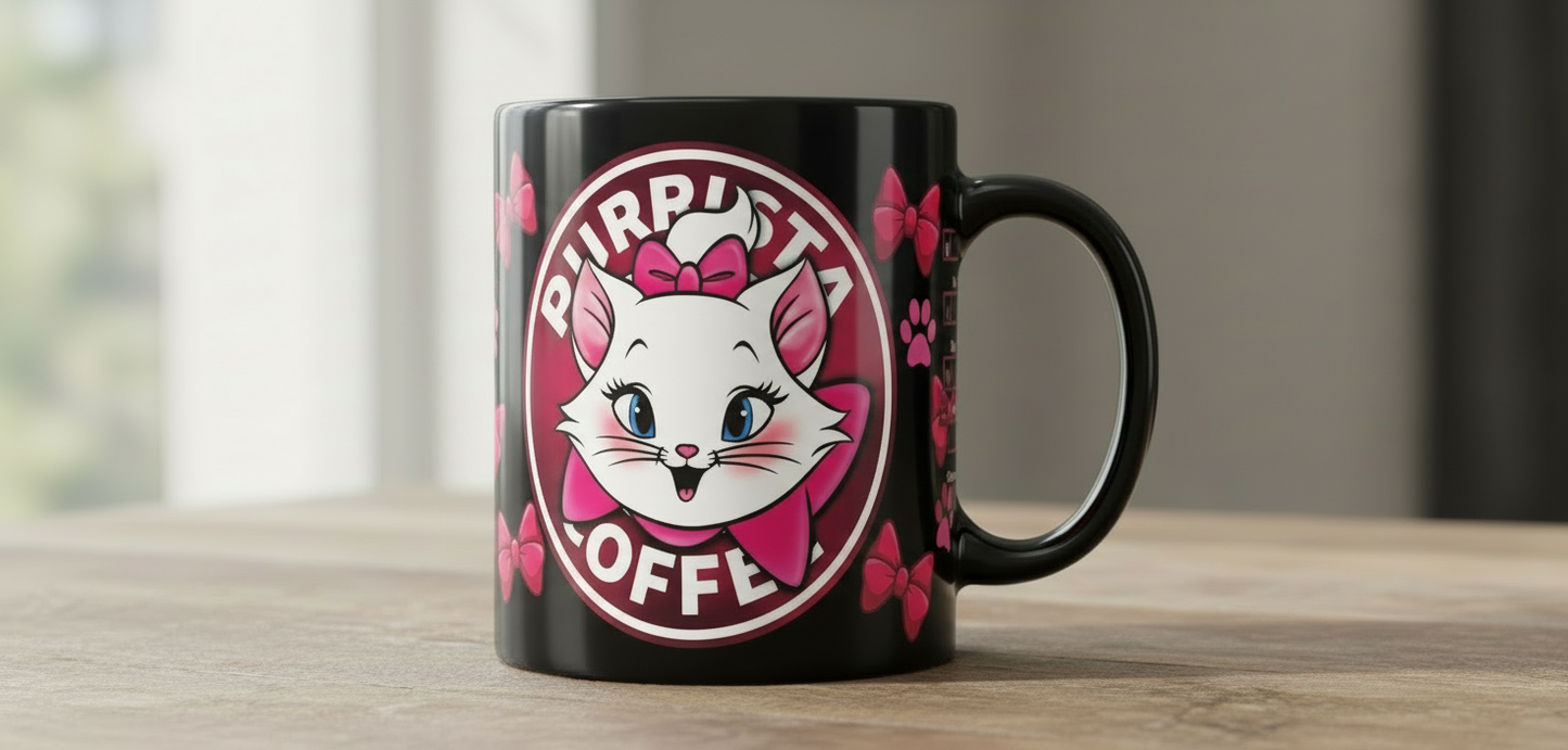 Happy Coffee Cat  - UVDTF Wrap for cups/hard surfaces sticker