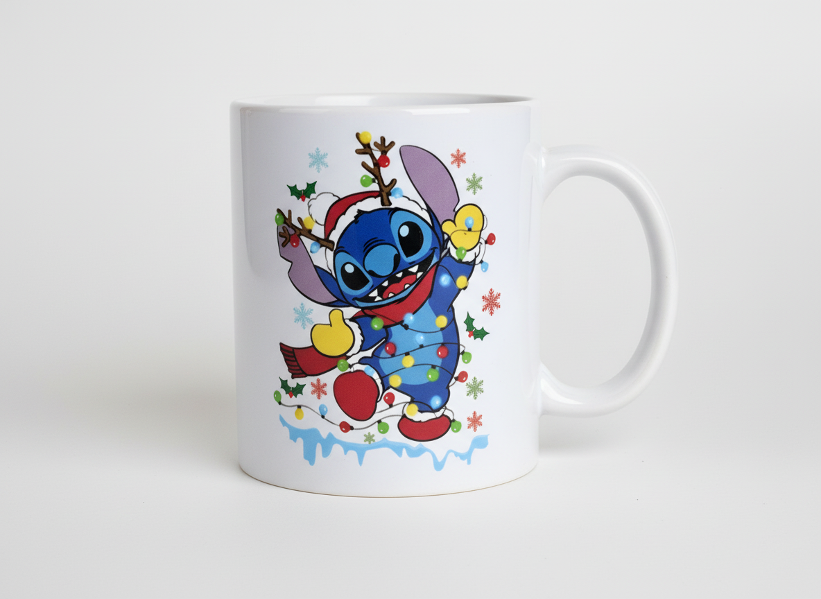 Calcomanía UVDTF con luces de punto de reno