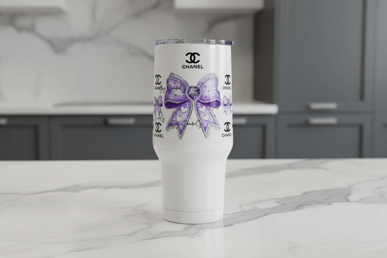 Purple Chanel Bow - UVDTF wrap for cups/hard surfaces sticker