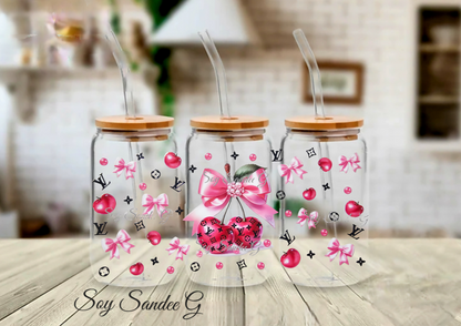 Louis Vuitton Pink Cherries - UVDTF Wrap for cups/hard surfaces sticker