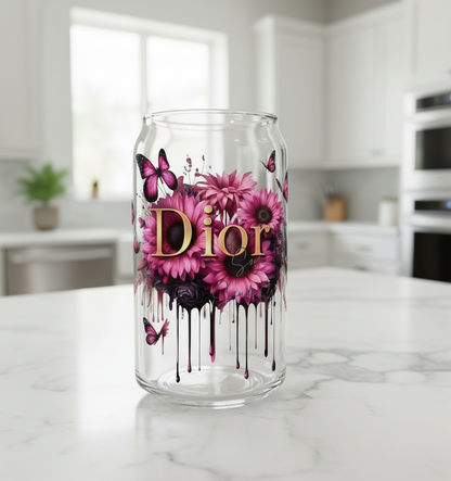 Dior Pink Flowers - UVDTF Decal for cups/hard surfaces sticker