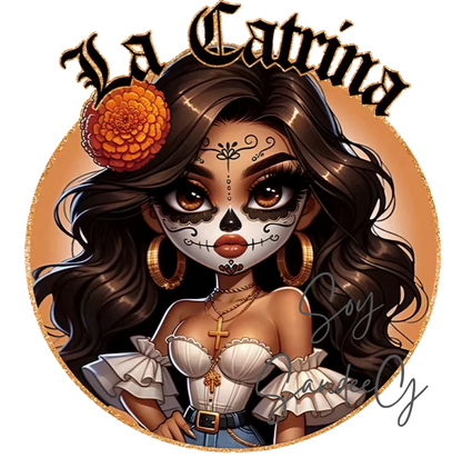 La Catrína Skully - UVDTF Decal for cups/hard surfaces sticker
