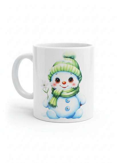 Green Hat Snowman - Vinyl Decal