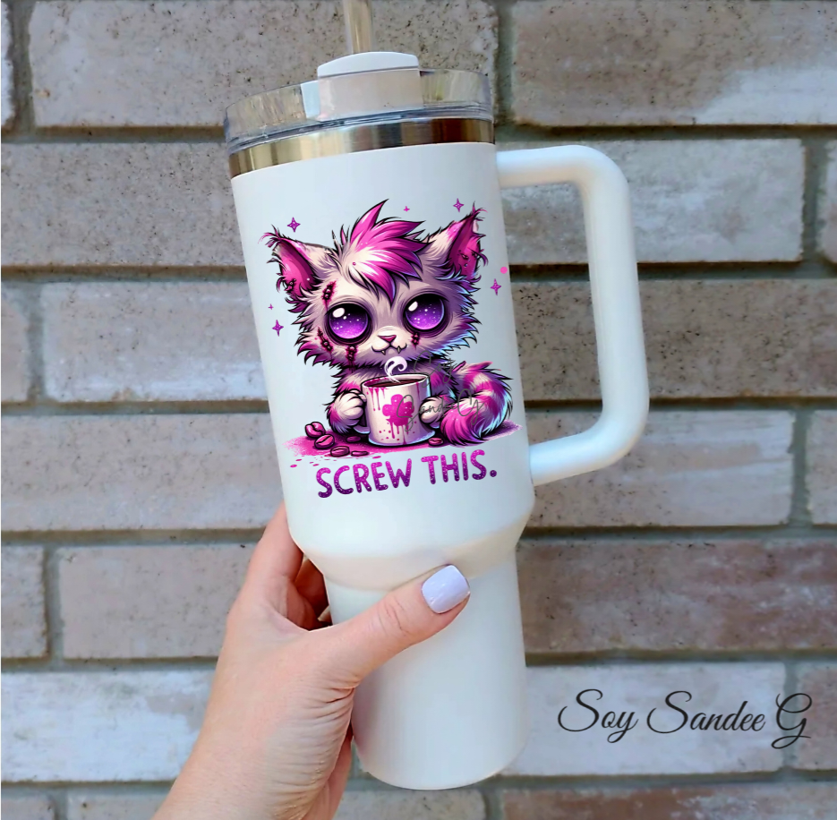 Screw This Cat - UVDTF Decal for cups/hard surfaces sticker