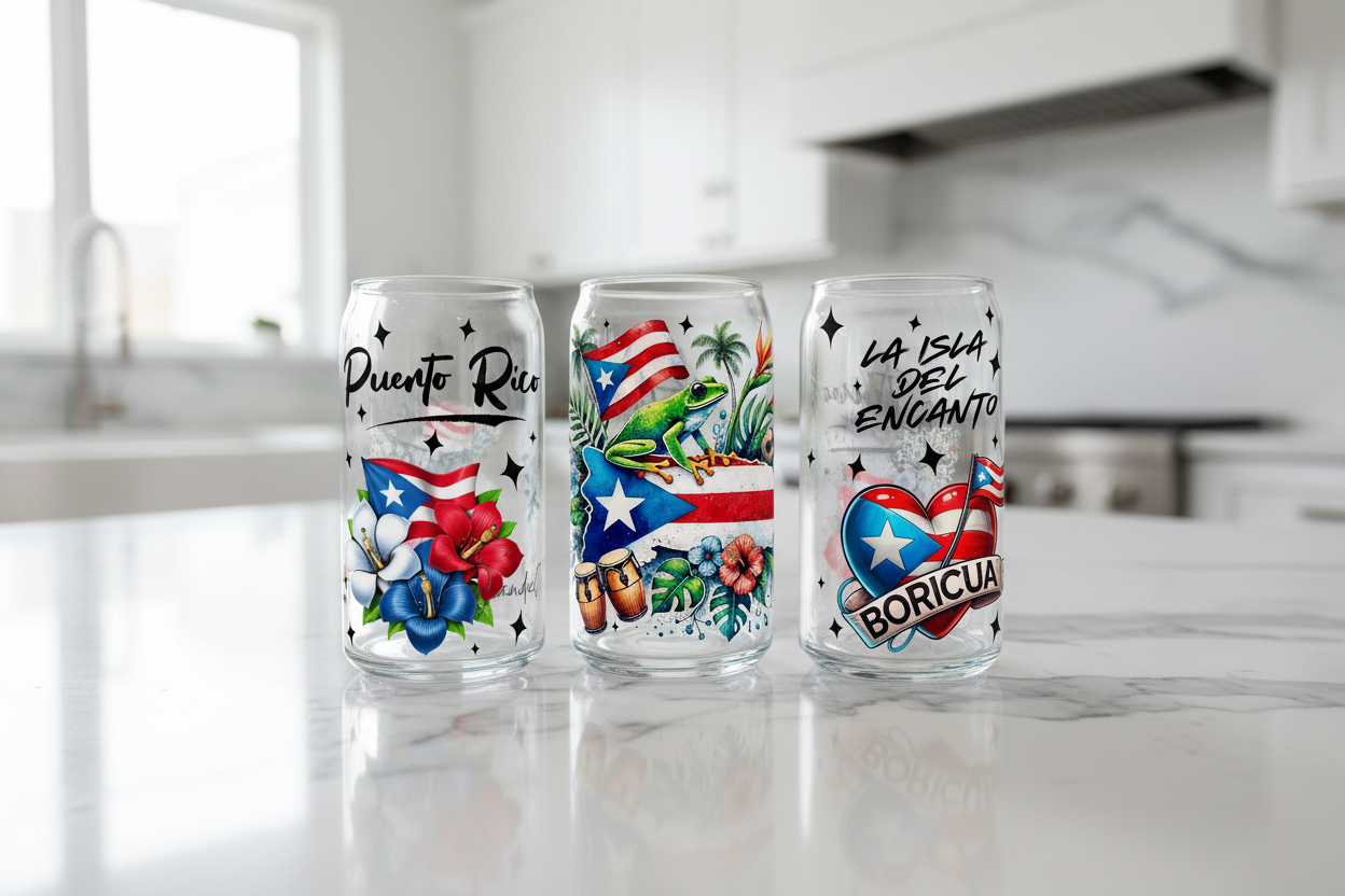 Puerto Rico - UVDTF Wrap for cups/hard surfaces sticker