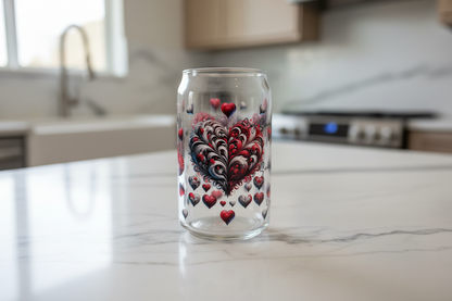White & Red Hearts - UVDTF Wrap for cups/hard surfaces sticker