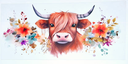 Highland Cow #2 - UVDTF Wrap for cups/hard surfaces sticker