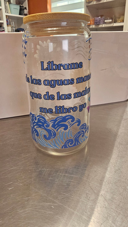 Líbrame de las Aguas Mansas (Free me from...) - UVDTF Wrap for cups/hard surfaces sticker