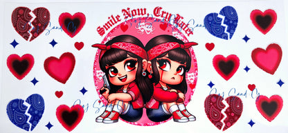 Sonríe ahora, llora después, envoltura UVDTF