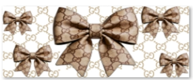 Gucci Brown Bow - UVDTF wrap for cups/hard surfaces sticker