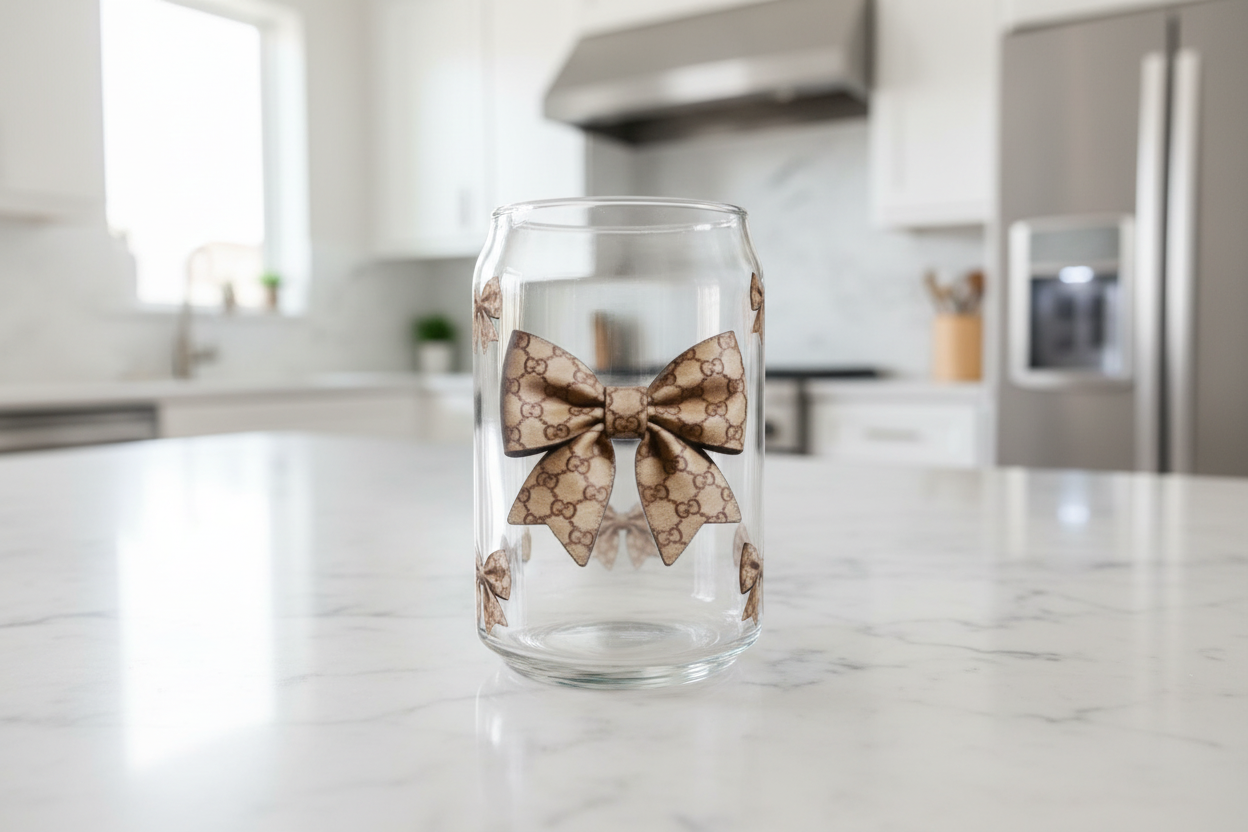 Gucci Brown Bow - UVDTF wrap for cups/hard surfaces sticker