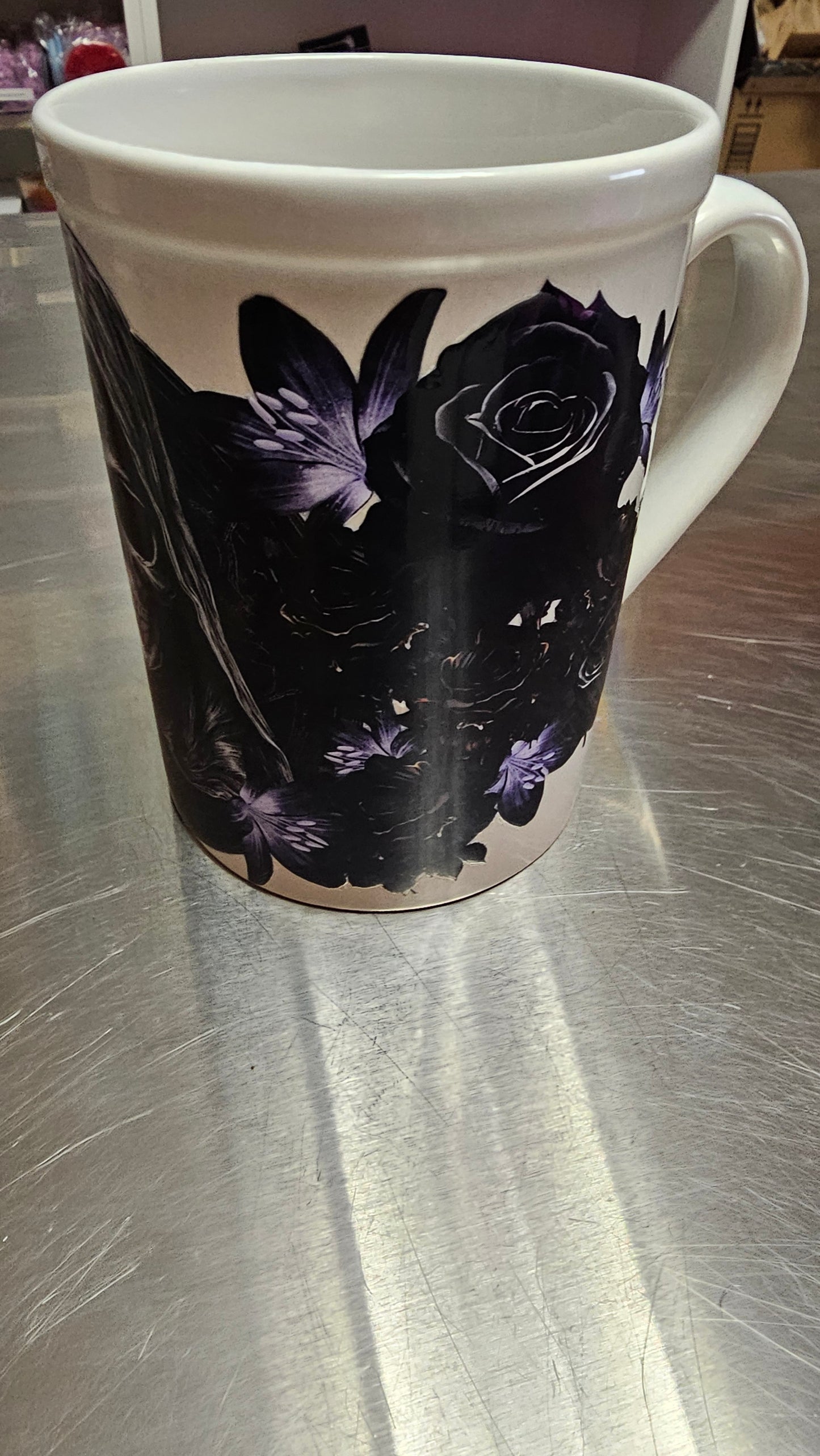 Gothic Skull &amp; Black Roses - UVDTF Wrap for cups/hard surfaces sticker