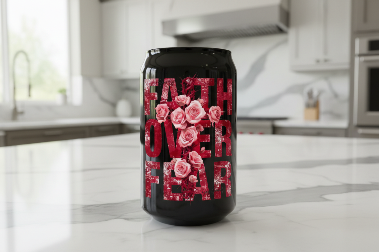Faith Over Fear Roses - UVDTF Decal for cups/hard surfaces sticker