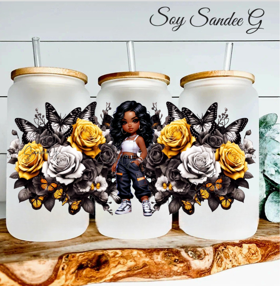 Envoltura UVDTF de Belleza Rosa Día de los Muertos