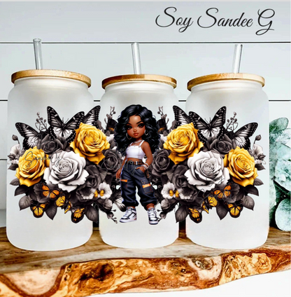 Envoltura UVDTF de Belleza Rosa Día de los Muertos