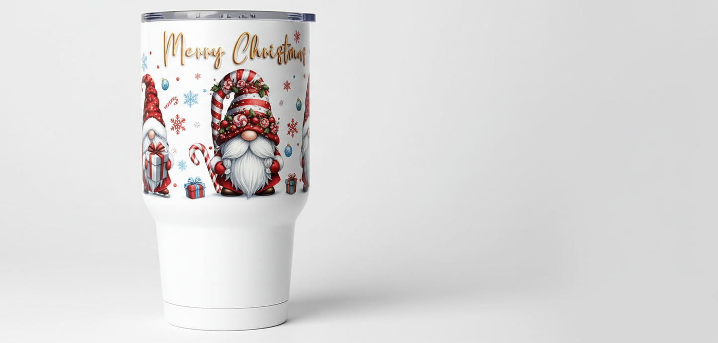 Merry Christmas Red Gnomes - UVDTF Wrap for cups/hard surfaces sticker