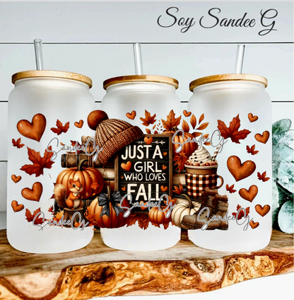 Just a girl who loves Fall  - UVDTF Wrap for cups/hard surfaces sticker