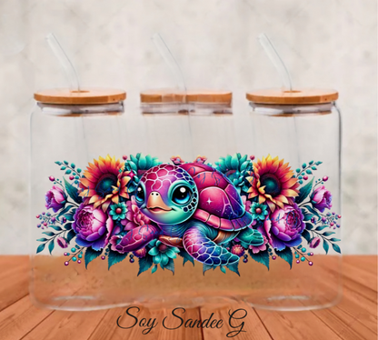 Neon Turtle - UVDTF Wrap for cups/hard surfaces sticker
