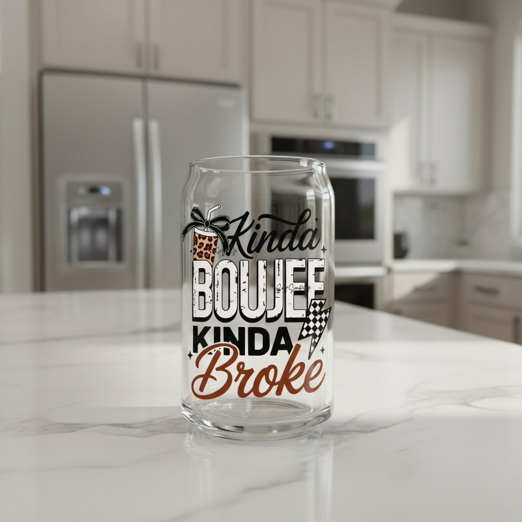 Kinda Boujee Kinda Broke #2 - UVDTF decal for cups/hard surfaces sticker