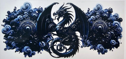 Blue Metallic Dragon - UVDTF Wrap for cups/hard surfaces sticker