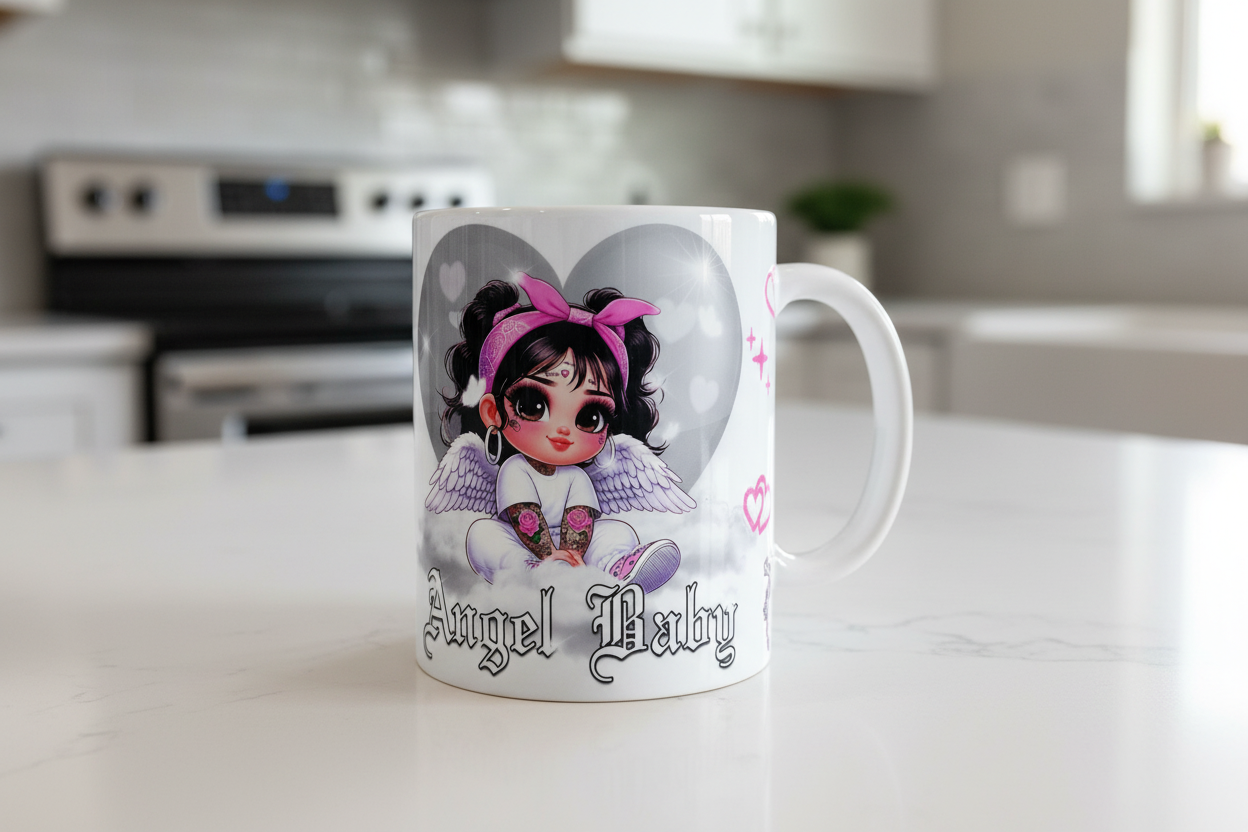 Angel Baby Gray - UVDTF Wrap for cups/hard surfaces sticker