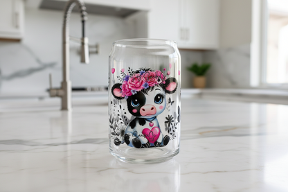 Flowered Tiara Cow - UVDTF Wrap for cups/hard surfaces sticker