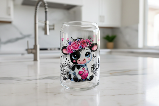 Flowered Tiara Cow - UVDTF Wrap for cups/hard surfaces sticker