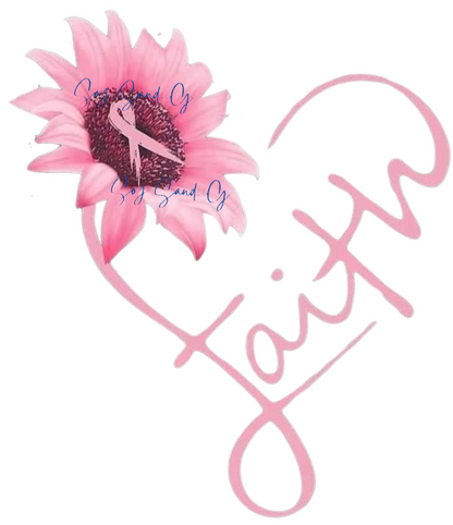 Calcomanía UVDTF de girasol con fe rosa