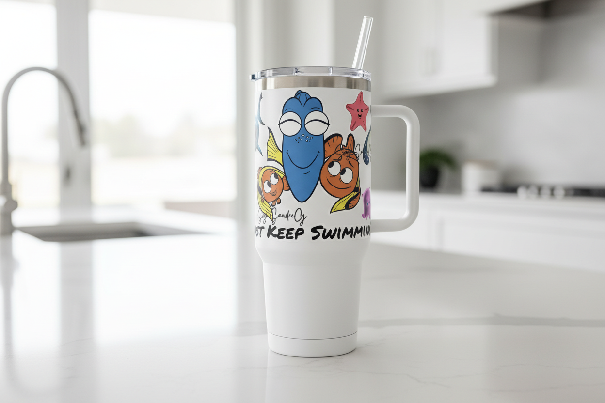 Just Keep Swimming - UVDTF wrap for cups/hard surfaces sticker