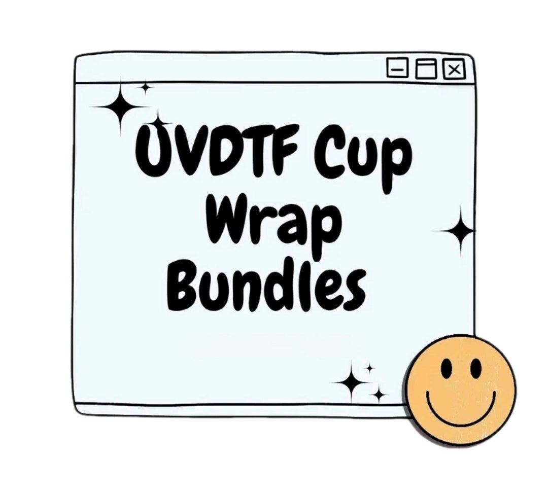 Bundle Pack of UVDTF wrap or decals for cups/hard surfaces sticker
