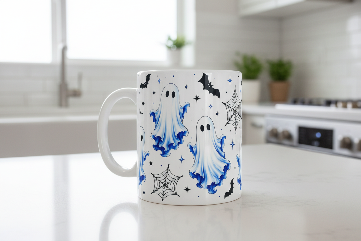 Blue Ghosts - UVDTF Wrap for cups/hard surfaces sticker