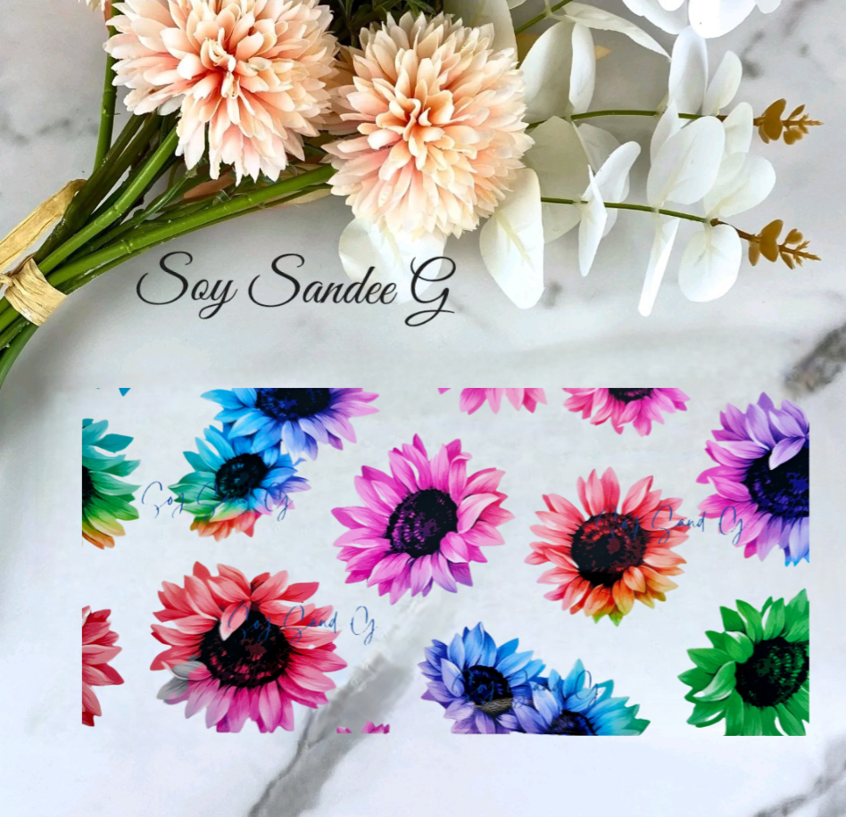 Colorful Daisies - UVDTF Wrap fo rcups/hard surfaces sticker