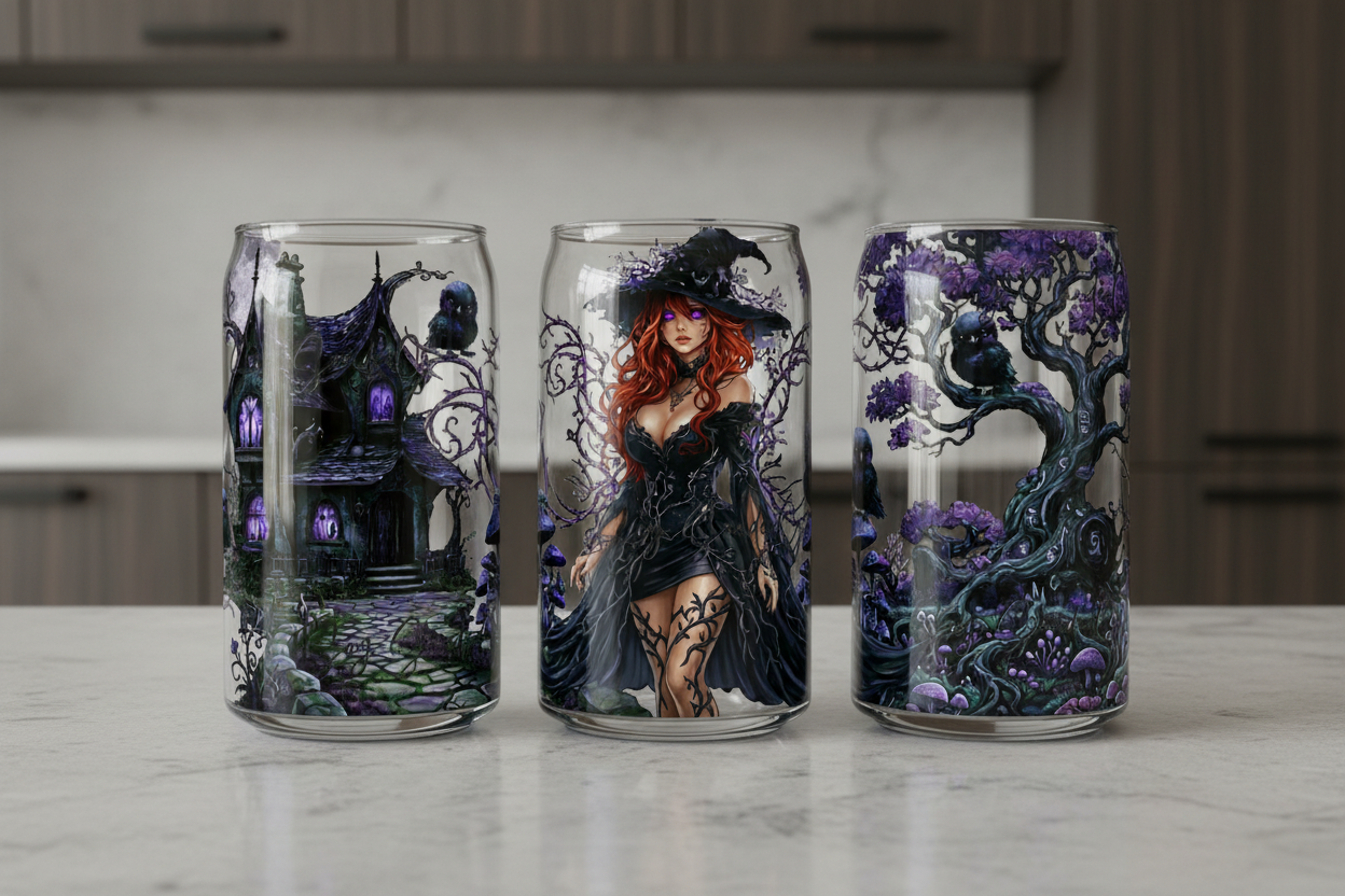 Purple Tree Witch - UVDTF wrap for cups/hard surfaces sticker